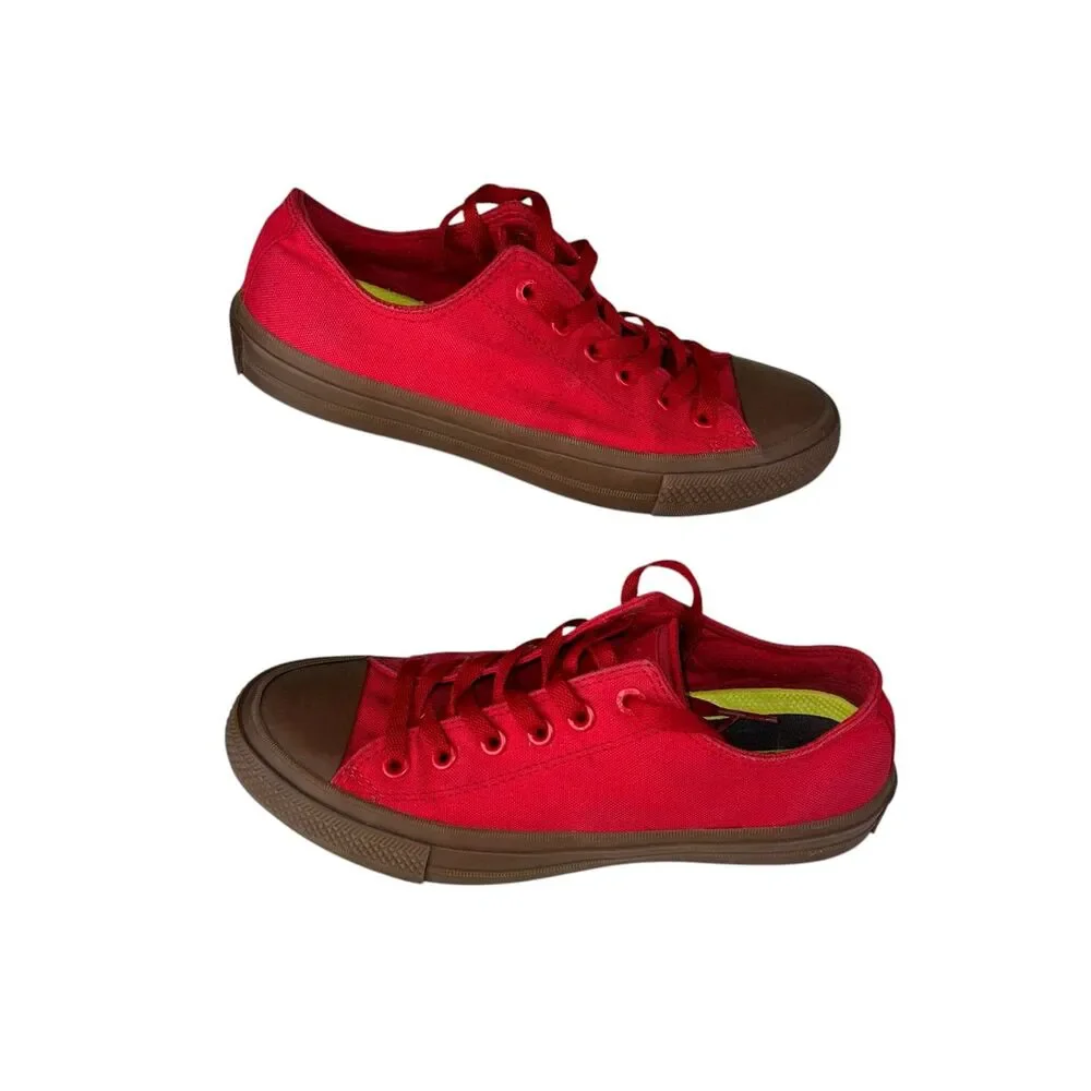 Converse All Star Lunarlon‎ mens red gum sole sneakers size 7